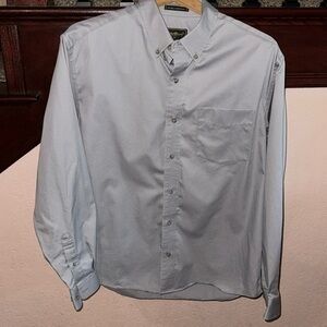 Eddie Bauer Men’s Medium 100% Cotton Long Sleeve Grey Dress Button Down Shirt